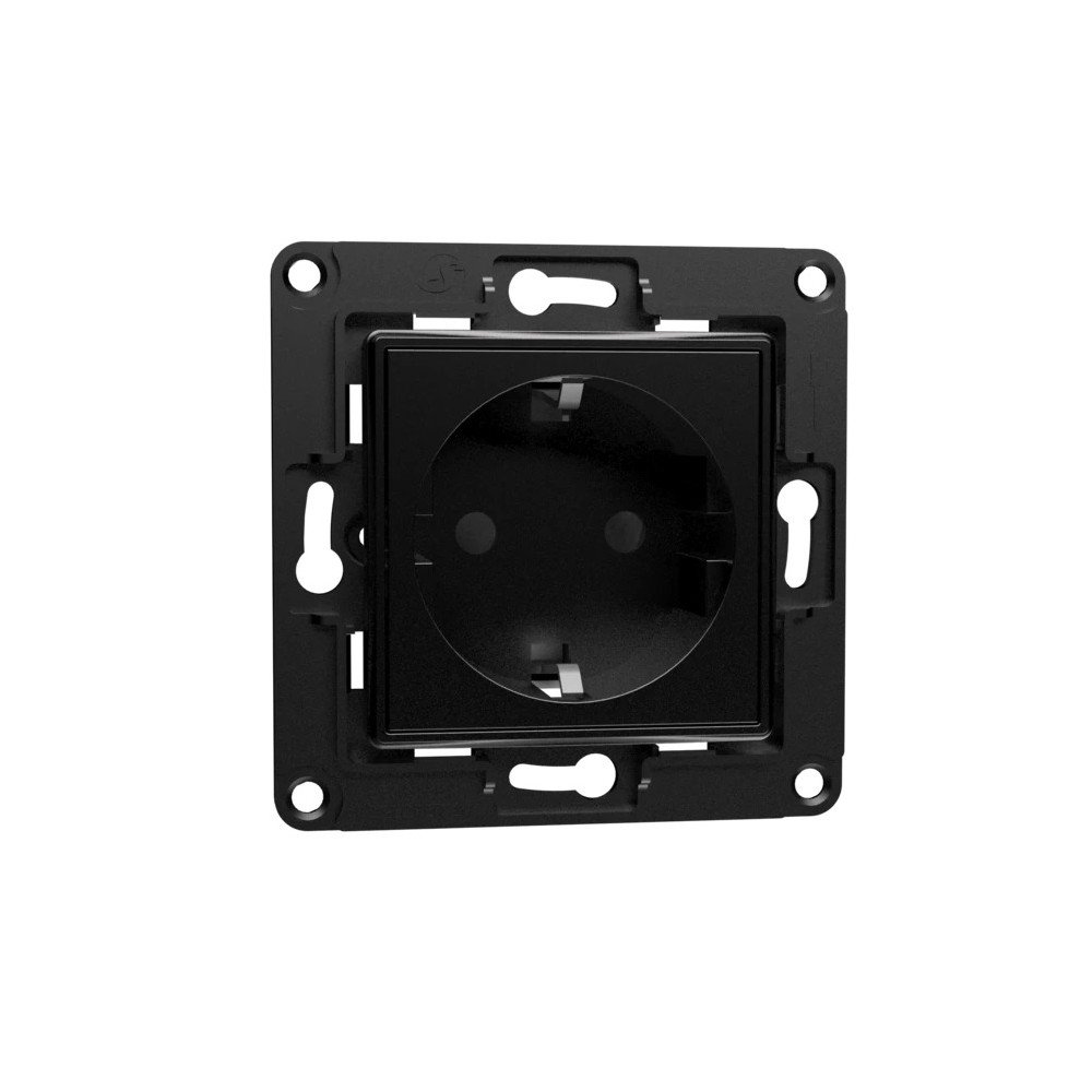 Shelly sienas kontaktligzda EU, melna (piederums Shelly Wall sledzu sistemai)