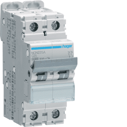 Hager NCN225 MCB 2P 10kA C-25A 2M