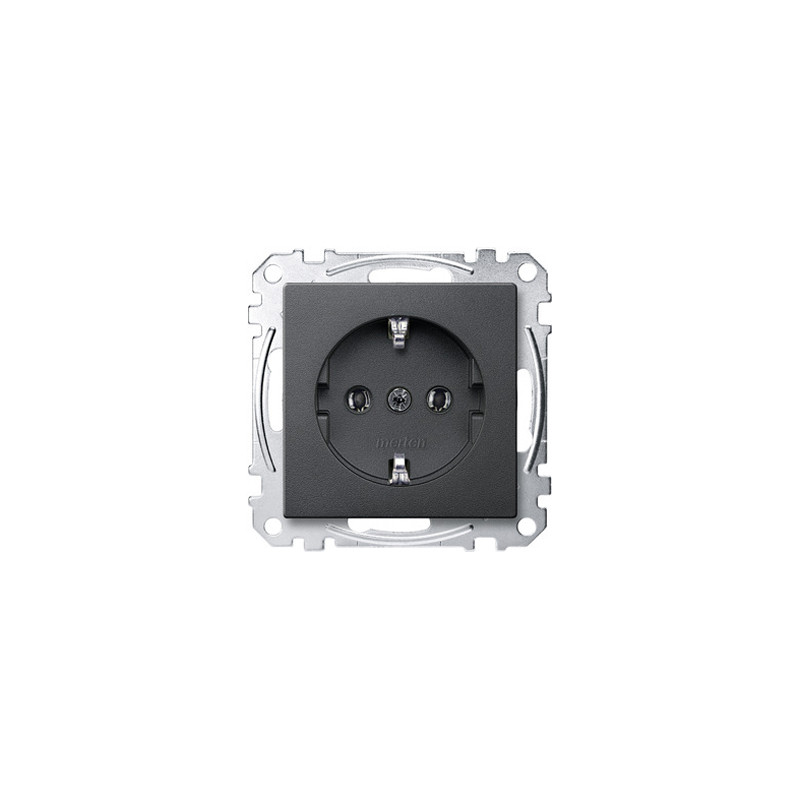 Merten MEG2301-0414 SCHUKO-Steckdose, Steckklemmen, antrazits, System