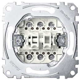 Merten MEG3059-0000 Doppeltaster-Einsatz, 2 Wechsel 1 polig, 10 A, AC 250 V, Schraub-Liftklemmen