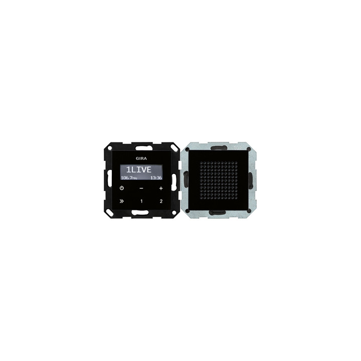 GIRA 228005 UP-Radio RDS Lautsprecher System 55 Schwarzglasoptik