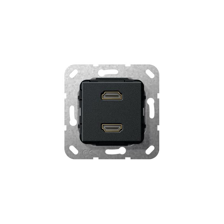 GIRA 567210 HDMI 2f K-Peitsche Einsatz Schwarz m