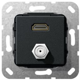 GIRA 567510 HDMI SAT-F-Buchse Kpl. Einsatz Schwarz m