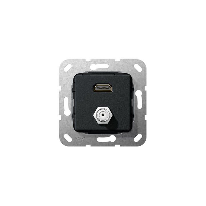 GIRA 567510 HDMI SAT-F-Buchse Kpl. Einsatz Schwarz m