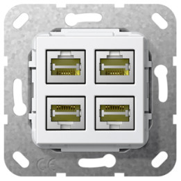 GIRA 569803 MJ RJ45 Cat.6a 10 Gbit 4f Kpl. Einsats Reinweiß