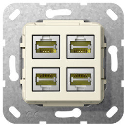GIRA 569801 MJ RJ45 Cat.6a 10 Gbit 4f Kpl. Einsatz Cremeweiß