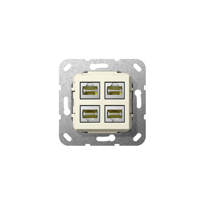 GIRA 569801 MJ RJ45 Cat.6a 10 Gbit 4f Kpl. Einsatz Cremeweiß