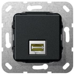 GIRA 569610 MJ RJ45 Cat.6a 10 Gbit Einsatz Schwarz m