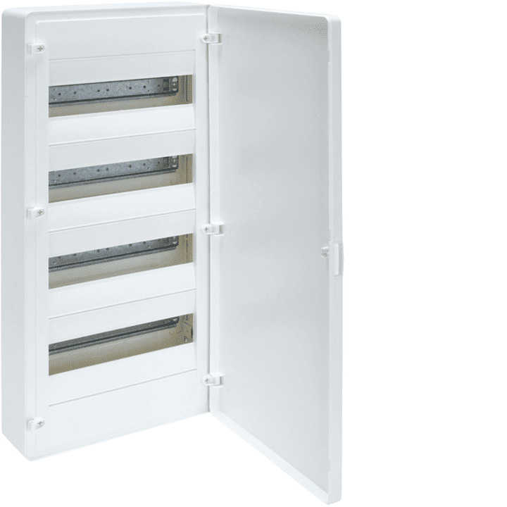 Hager VS412PD Surface-Mounted Distribution Board, 48 Modules, White Door