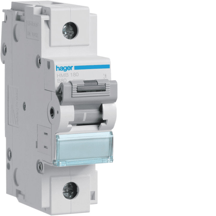Hager HMB180 MCB 1P B-80A 15kA 1,5M