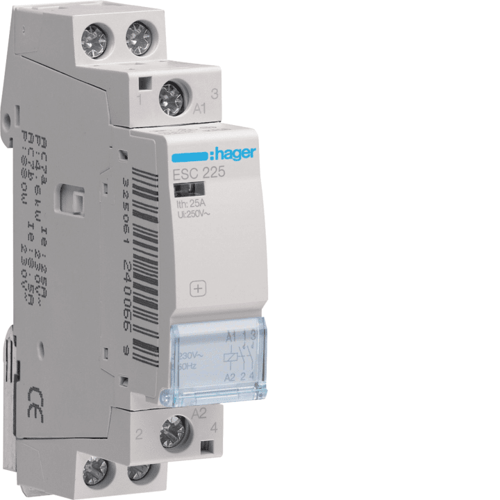 Hager ESC225 kontaktor 25A 2NO 230V