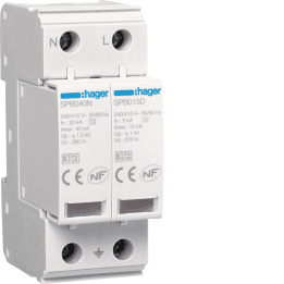 Hager SPB215 SPD Type 2 2P 15kA TN-S/TT su nuotoliniu kontaktu