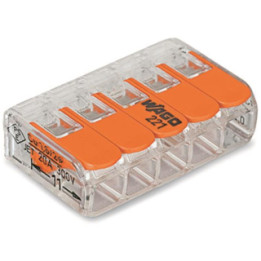 WAGO 221-415 Compact-Verbindungsklemme 5 x 0,14 - 4,0 qmm skaidrus (25 Stück)