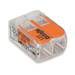 WAGO 221-412 Compact-Verbindungsklemme 2 x 0,14 - 4,0 qmm skaidrus (100 Stück)