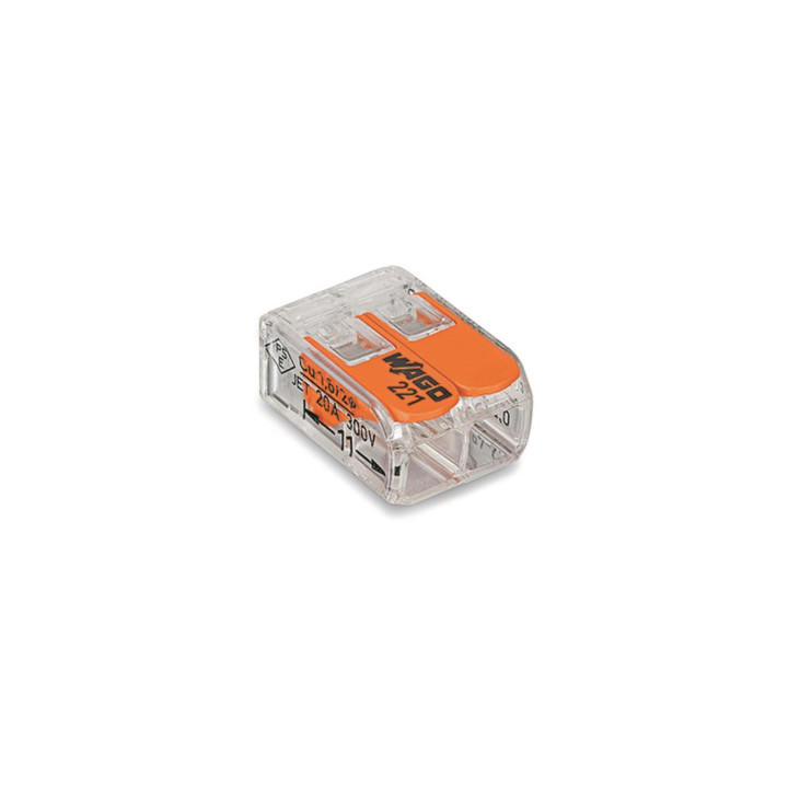WAGO 221-412 Compact-Verbindungsklemme 2 x 0,14 - 4,0 qmm skaidrus (100 Stück)