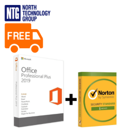 Microsoft Office 2019 Professional Plus + Norton Security Standard (1 käyttäjä, 1 vuosi, ESD)