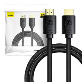 Baseus augstas izšķirtspējas sērijas HDMI 2.1 kabelis, 8K 60Hz, 3D, HDR, 48Gbps, 2m (melns)