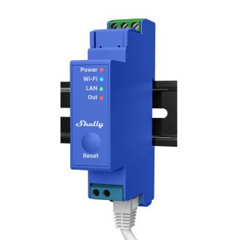 Shelly PRO 1 WiFi + Ethernet 1 grupes ismaniosios reles jungiklis su DIN begio palaikymu