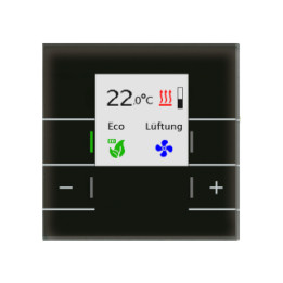 MDT SCN-RTRGS.02 KNX klaasist ruumitemperatuuri kontroller Smart värvilise ekraaniga, must