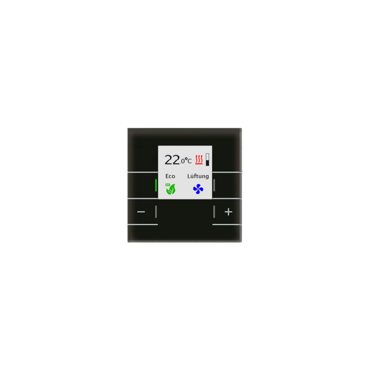 MDT SCN-RTRGS.02 KNX klaasist ruumitemperatuuri kontroller Smart värvilise ekraaniga, must