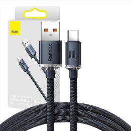 Baseus Crystal Shine kabelis no USB uz USB-C, 100 W, 1,2 m (melns)