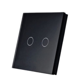 SmartWise TEREM2B Bluetooth (eWeLink-Remote) belaidis jutiklinis jungiklis, juodas, 2 mygtukai