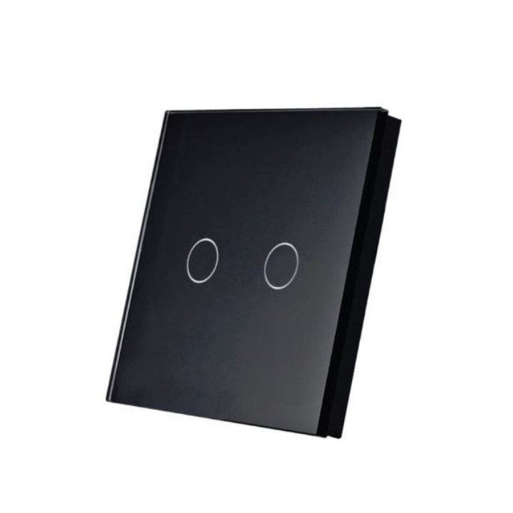 SmartWise TEREM2B Bluetooth (eWeLink-Remote) belaidis jutiklinis jungiklis, juodas, 2 mygtukai