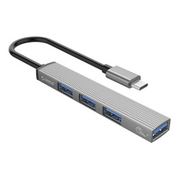 Orico USB-C - USB 3.0 + 3x USB 2.0 -keskitinsovitin (harmaa)