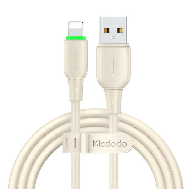 USB-Lightning-kaapeli Mcdodo CA-4740 LED-valolla 1,2 m (beige)