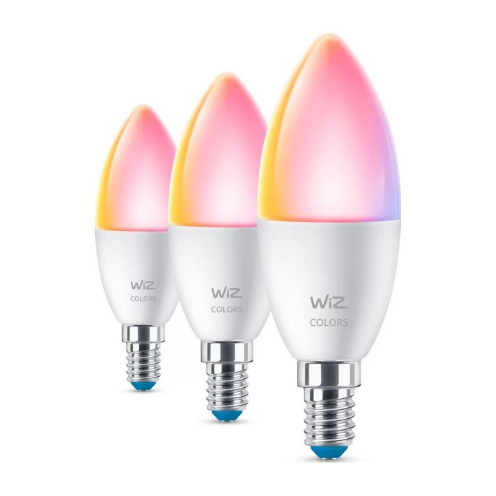 WiZ,Kynttilä,4,9W,2200-6500 (RGB),C37,E14,3kpl valonlähde