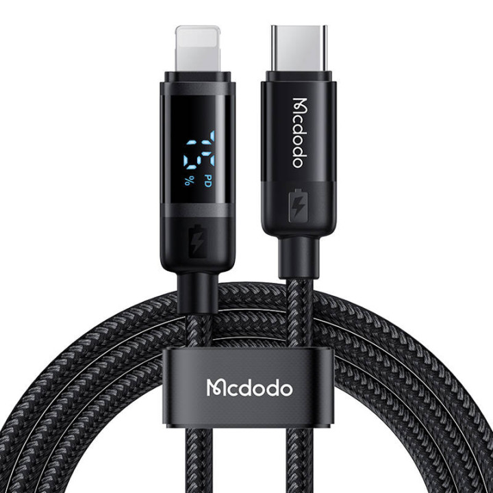 Mcdodo CA-5210 USB-C-Lightning-kaapeli, 36 W, 1,2 m (musta)