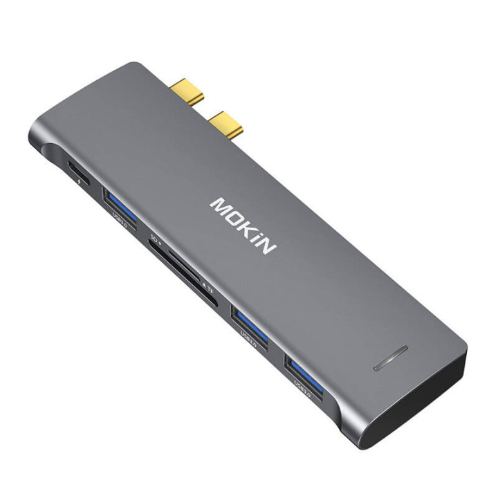 HUB 6in2 MOKiN USB-C Macbookille 3xUSB-A 1xUSB-C 1xSD/MicroSD (hopea)