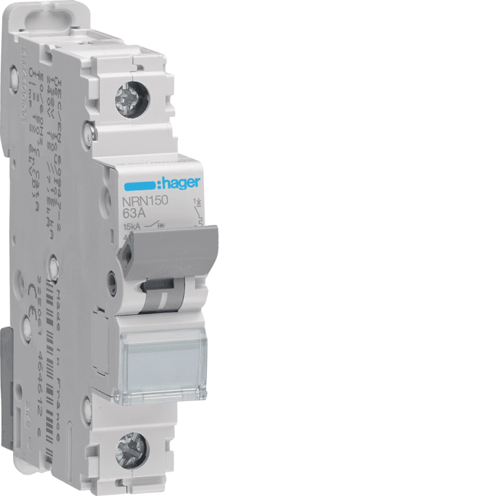 Hager NRN150 MCB 1P 15kA C-50A 1M