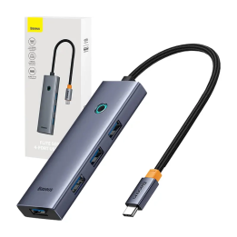 4in1 Hub Baseus UltraJoy USB-C do USB 3.0 (avaruudenharmaa)