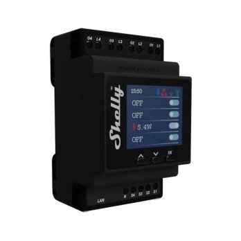 Shelly PRO 4PM WiFi + Ethernet 4-osainen alyrelekytkin tehomittarilla