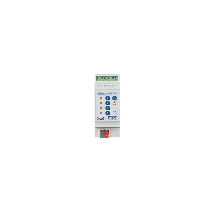 MDT AKD-0424R2.02 KNX LED kontrolieris 4 kanāli 2/4 A, RGBW, 2TE REG