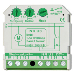 Schalk NRU309 Nachlaufrelais ja Einschaltverzögerung 230V AC (UP), 1 Wechsler 10A pf