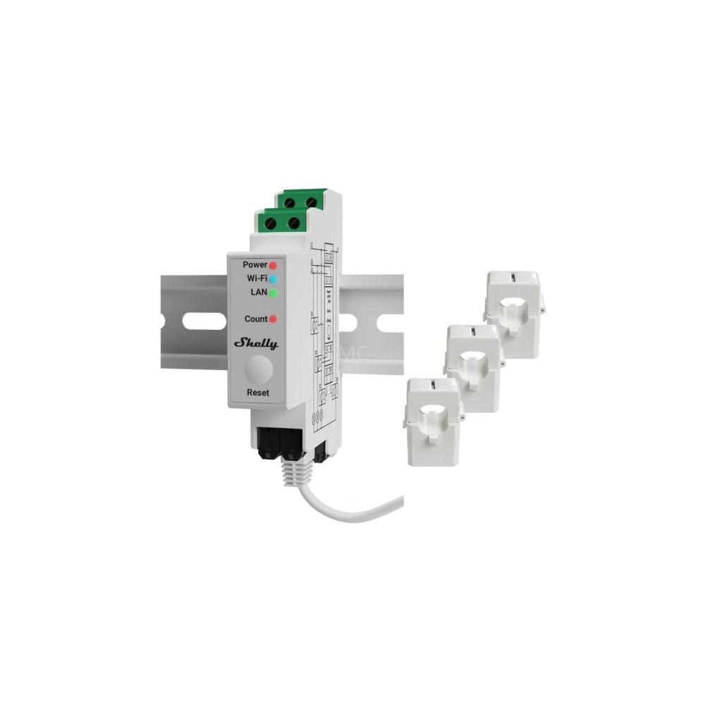 Shelly PRO 3EM-120A jargmise polvkonna professionaalne 3-faasiline kontaktorjuhtimisega energiaarvesti