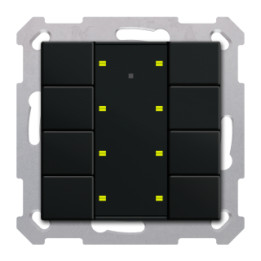 MDT RF-TA55A806.01 KNX RF+ 8-Gang Push Button, Black
