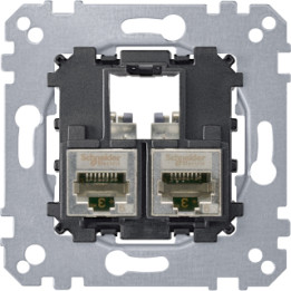 Merten MEG4576-0022 Tragplatte 2fach ar Anschlußmodul Schneider Electric - Actassi RJ45 Cat6A STP