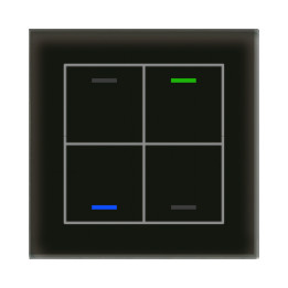 MDT BE-GTL4TS.01 KNX Glastaster II Light 4 fach, RGBW, temperatūros jutiklis, Schwarz, neutralus