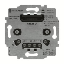 Busch-Jaeger 64821 U Relais-Einsatz flex, 2-fach