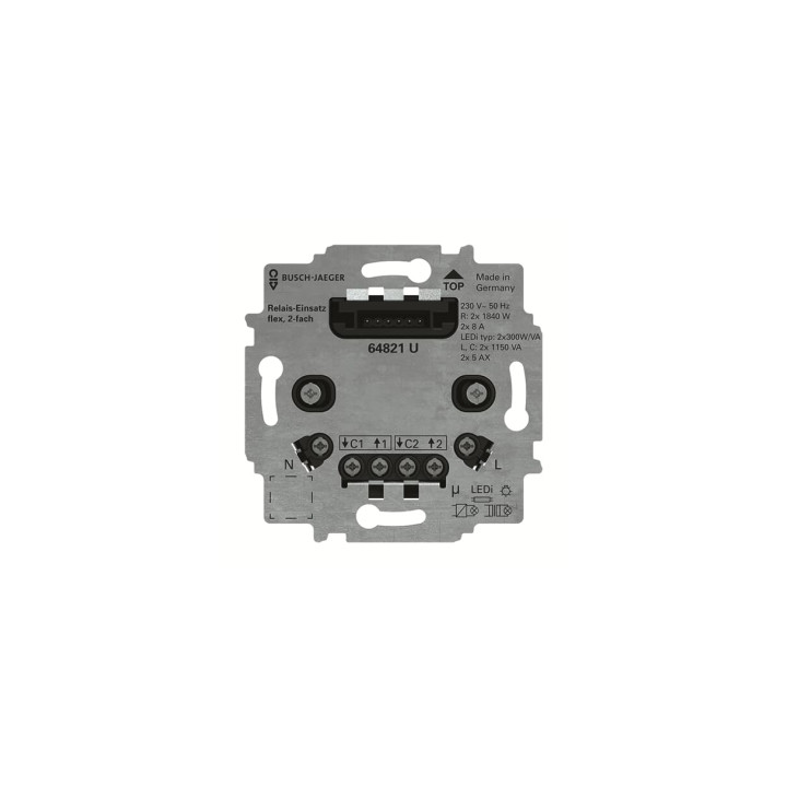 Busch-Jaeger 64821 U Relais-Einsatz flex, 2-fach