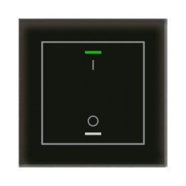 MDT BE-GTL1TS.B1 KNX Glass Push Button II Lite 1-kertainen, RGBW, kytkin, lämpötila-anturilla, musta