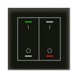 MDT BE-GTL2TS.B1 KNX Glass Push Button II Lite 2-kertainen, RGBW, kytkin, lämpötila-anturilla, musta