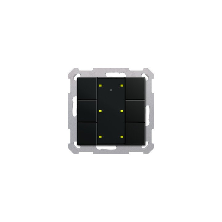 MDT BE-TA55T606.02 KNX mygtukas plius TS 55 6, juoda matinė apdaila