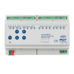 MDT JAL-0810M.02 KNX Jalousieaktor 8-fach mit Fahrzeitmessung, 8TE REG, 8 A, 230 V AC