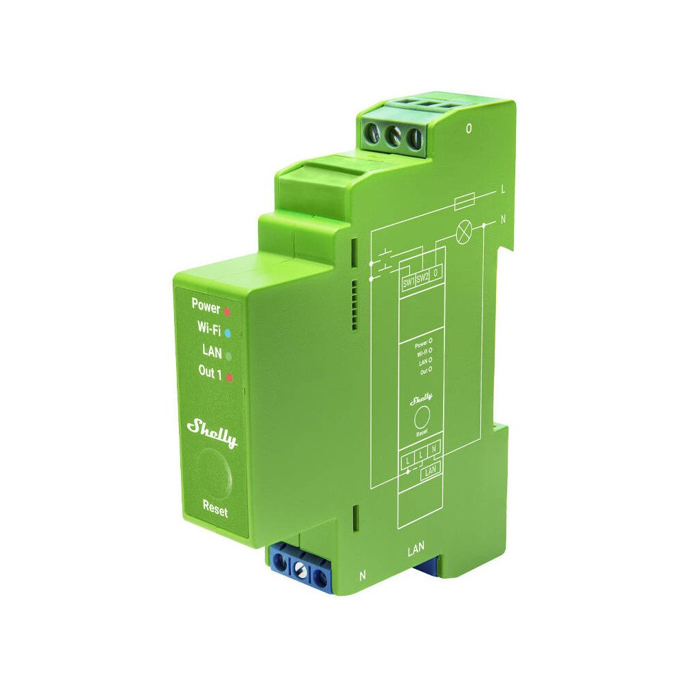 Shelly Pro Dimmer 1 DIN Rail Smart Switch, 1 kanalas
