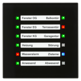 MDT SCN-GLED1S.01S KNX Glas LED Anzeige, Schwarz