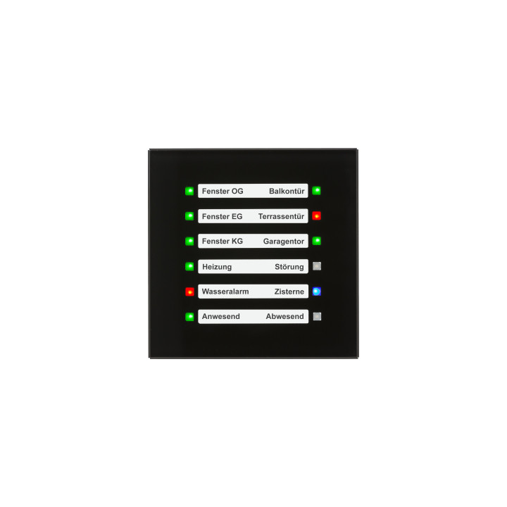 MDT SCN-GLED1S.01S KNX Klaas LED Anzeige, Schwarz